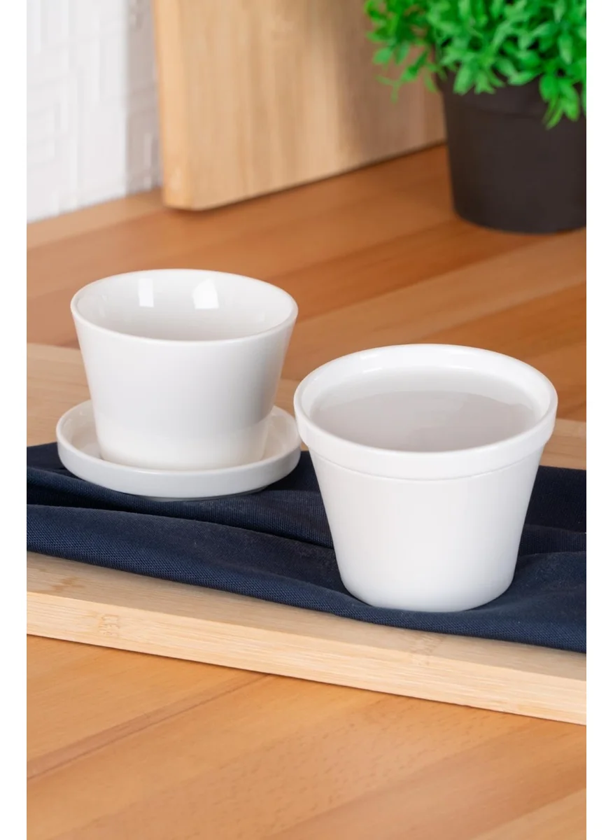 Acar Bianco Perla Round Bowl with Lid - 9.5 cm
