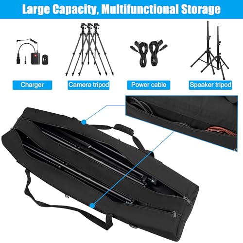 TORIBIO 60" Multifunctional Tripod Bag, Heavy Duty Tripod Carrying Case with Dual Compartment for Music Stand, Mic Stand, Speakers Stand, Tripods, Lights, Boom Stand, Cameras, Monopods Stand - Image 2