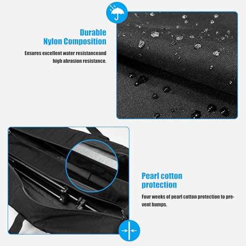 TORIBIO 60" Multifunctional Tripod Bag, Heavy Duty Tripod Carrying Case with Dual Compartment for Music Stand, Mic Stand, Speakers Stand, Tripods, Lights, Boom Stand, Cameras, Monopods Stand - Image 3