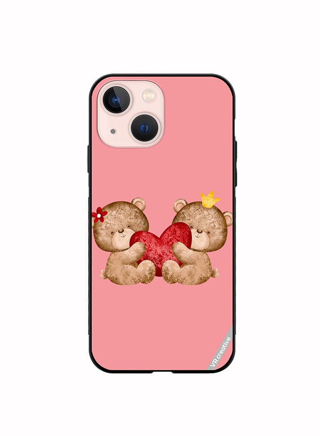 VR CREATIVE Protective Case Cover For Apple iPhone 13 Bear Love Design Multicolour  - Image 1