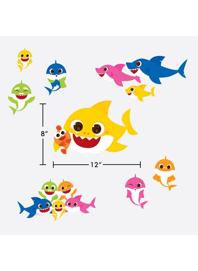 Wall Palz Baby Shark Family Wall Decals - Set of 8 Peel and Stick Vinyl Wall Stickers for Bathroom Nursery Bedroom Decor - Image 5
