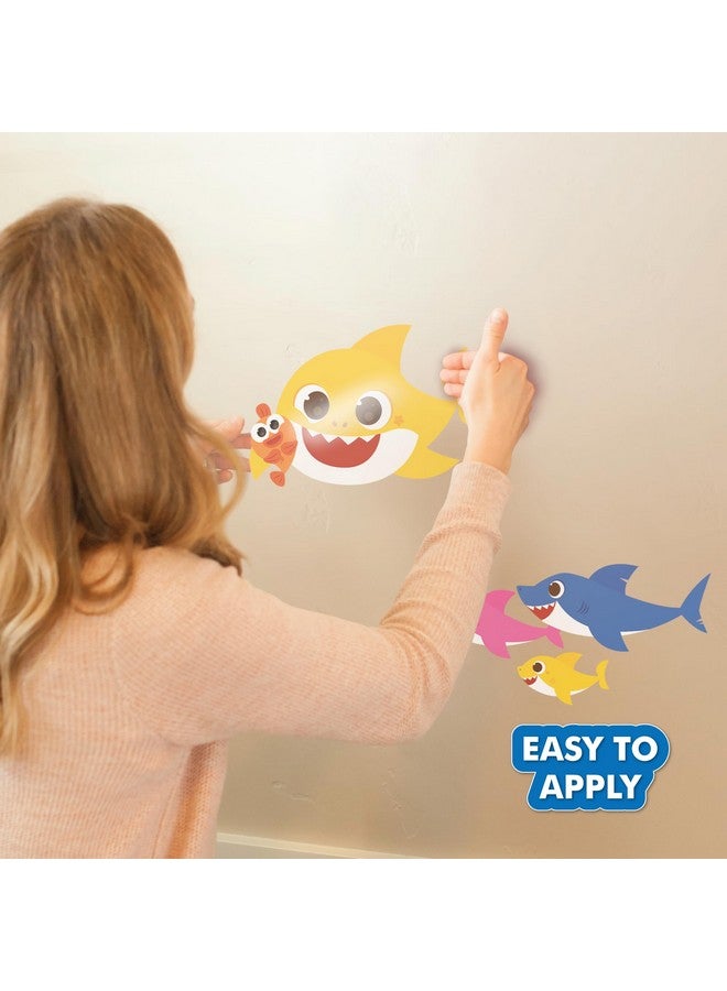 Wall Palz Baby Shark Family Wall Decals - Set of 8 Peel and Stick Vinyl Wall Stickers for Bathroom Nursery Bedroom Decor - Image 3