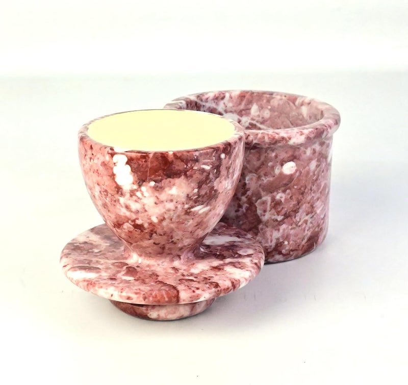 OceanicX Green Onyx Butter Keeper, Round Marble Butter Dish, 4 inches, 3.5 inch Diameter (Strawberry Pink, 4 Inch) - Image 1