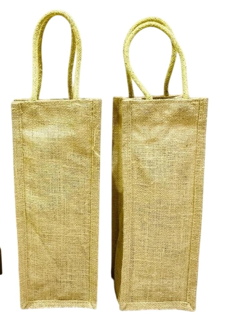 Peeplvalue Pack of 20 Jute Carry Bag for Water/Wine Bottle with Handles and 2 L Capacity for Gifting Suitable for Men and Women- -Multicolor - Image 2
