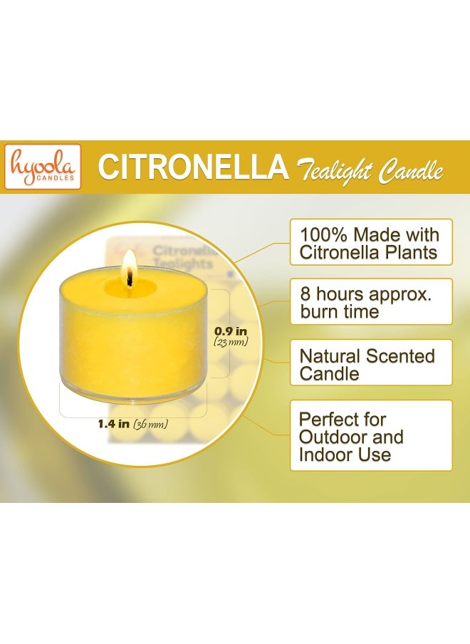 Generic - Tealight Citronella Candles Outdoor 8 Hour Burn Time Indoor And Outdoor Mosquito Insect And Bug Repellent Citronella Candle Natural Fresh Scent Decorative In Clear Cup 40 Pack - Image 1