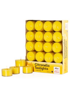 Tealight Citronella Candles Outdoor 8 Hour Burn Time Indoor And Outdoor Mosquito Insect And Bug Repellent Citronella Candle Natural Fresh Scent Decorative In Clear Cup 40 Pack