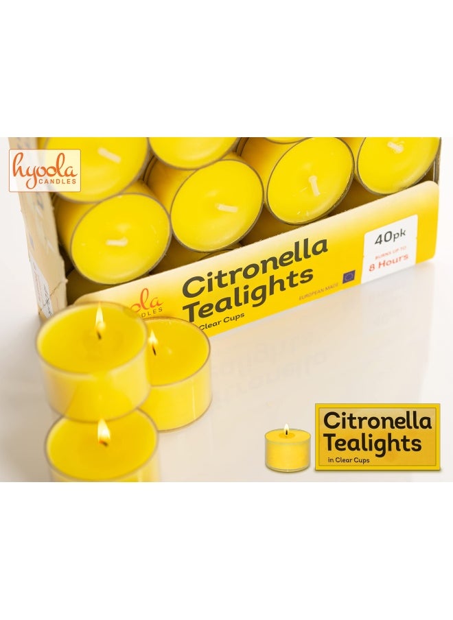 Generic - Tealight Citronella Candles Outdoor 8 Hour Burn Time Indoor And Outdoor Mosquito Insect And Bug Repellent Citronella Candle Natural Fresh Scent Decorative In Clear Cup 40 Pack - Image 1