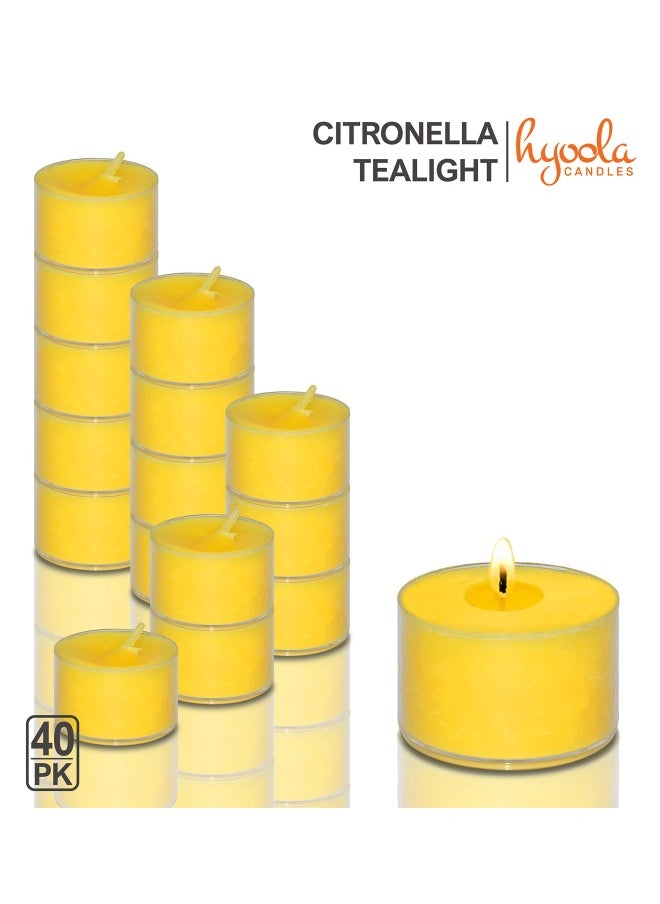 Generic - Tealight Citronella Candles Outdoor 8 Hour Burn Time Indoor And Outdoor Mosquito Insect And Bug Repellent Citronella Candle Natural Fresh Scent Decorative In Clear Cup 40 Pack - Image 1