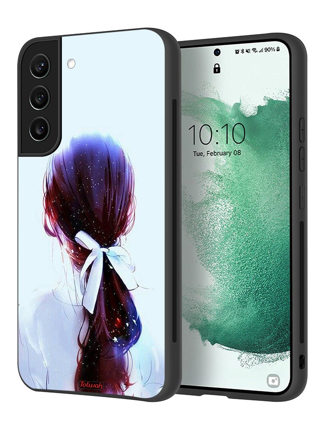 Tolwak Samsung Galaxy S21 FE 5G Protective Case Cover Tie Hair With Hairband Girl Art - Image 1