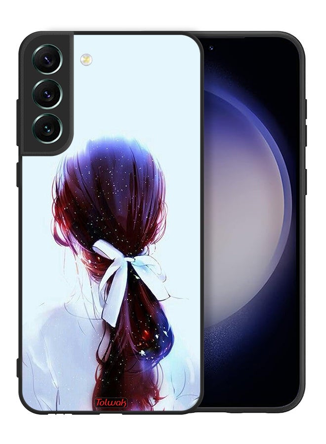 Tolwak Samsung Galaxy S21 FE 5G Protective Case Cover Tie Hair With Hairband Girl Art - Image 2