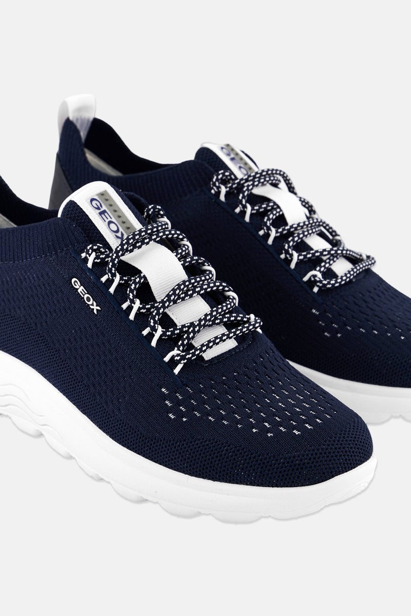 GEOX Women Spherica Lace Up Casual Shoes, Navy - Image 4