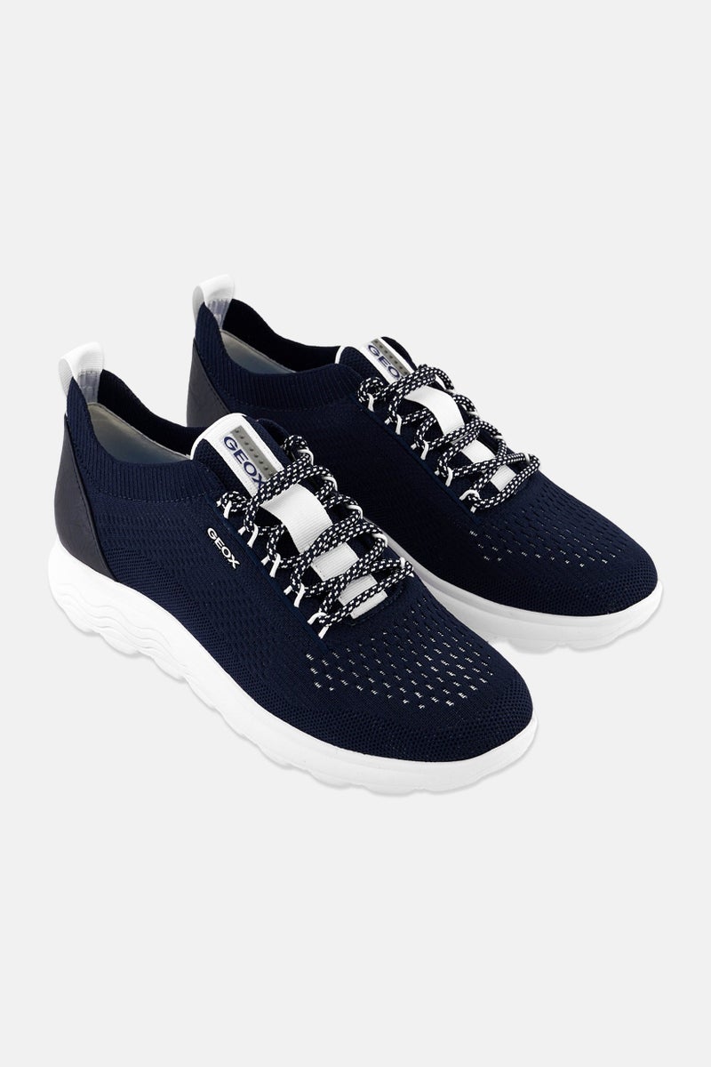 GEOX Women Spherica Lace Up Casual Shoes, Navy - Image 1