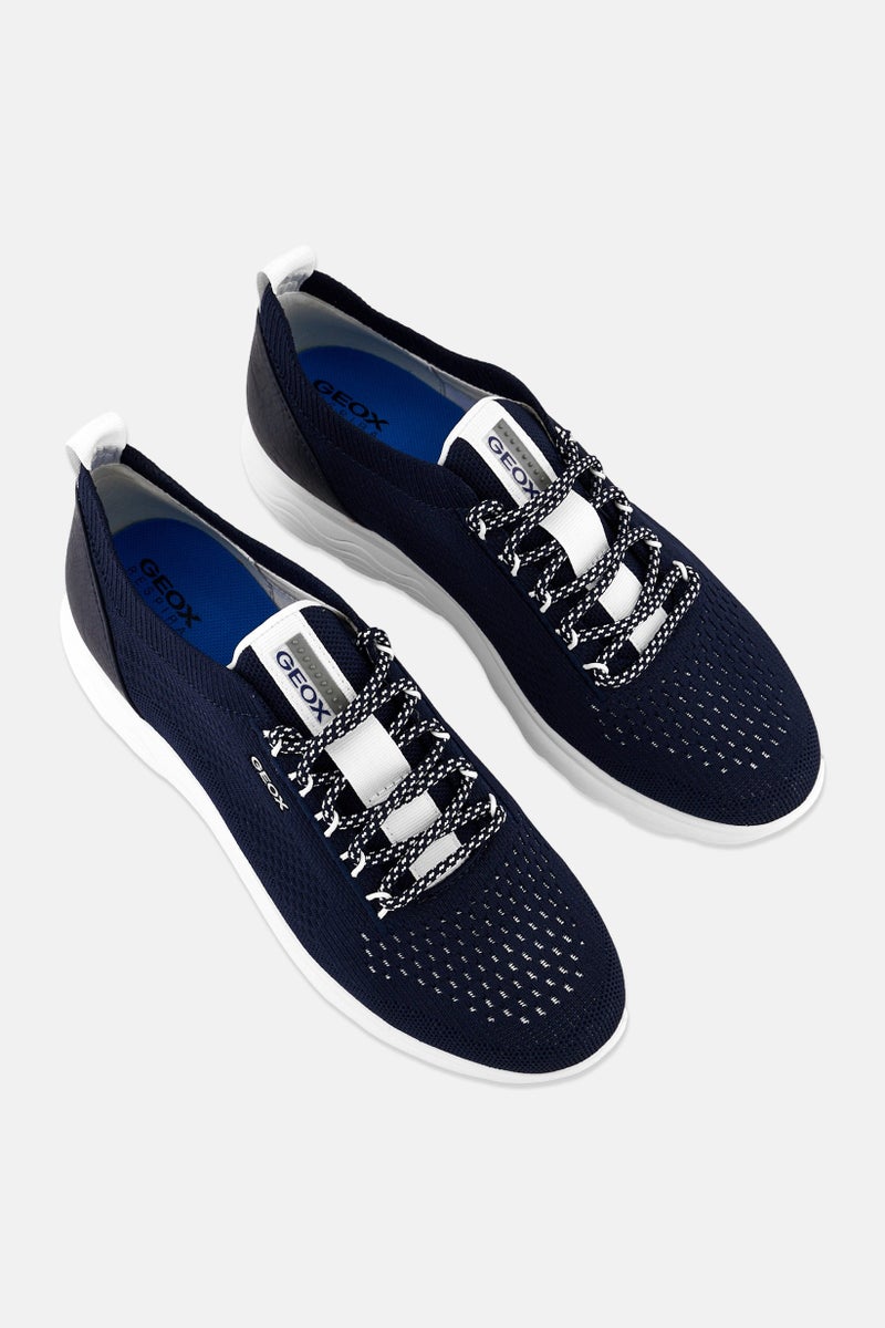 GEOX Women Spherica Lace Up Casual Shoes, Navy - Image 3