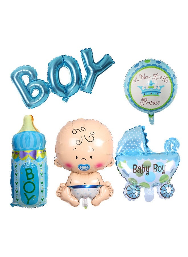 5-Pieces Decorative Newborn Baby Birthday Party Inflatable Balloon Set Boy - Image 1