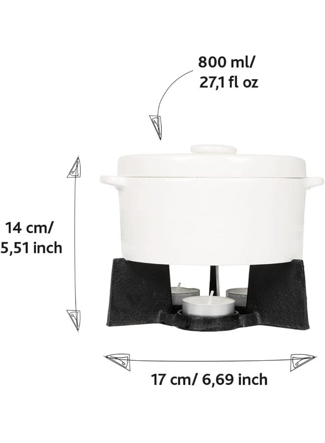 BOSKA Cheese Fondue Party Set - Fondue Pot Set Microwave Safe Ceramic Hot Pot Chocolate Fountain Snack - Small Kitchen Appliance - Image 5