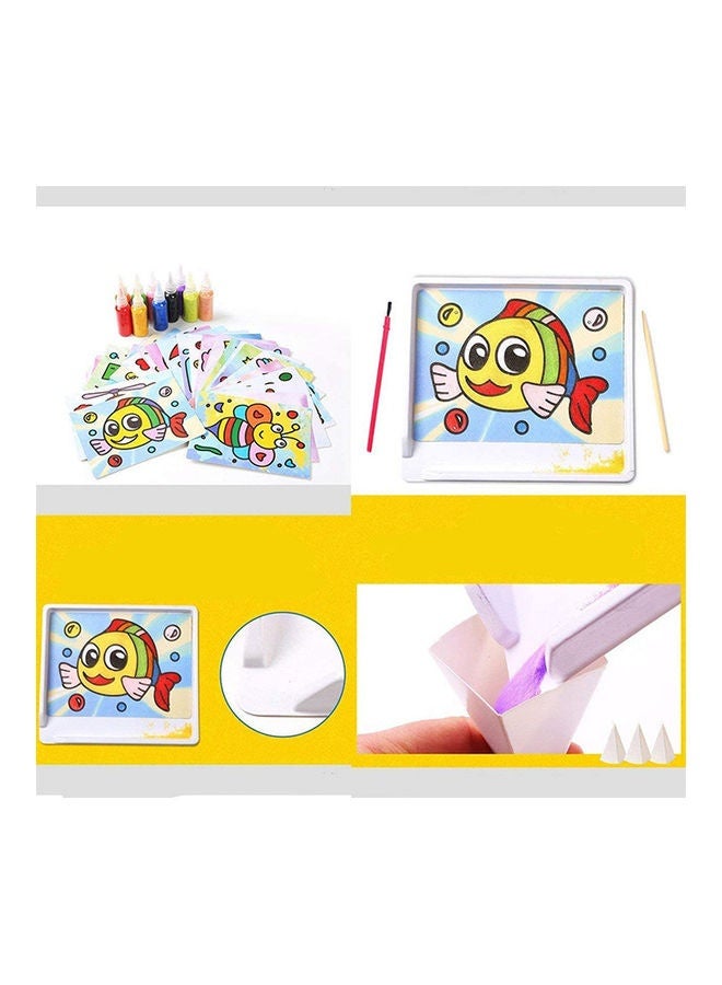 Sand Art Kits For Kids - 12 Sheets Peel And Stick Sand Art Pictures, Sand Painting Cards Art Kids Coloring DIY Paper Craft Kit Bulk Party, Creative Rangoli Sand Art Kit, DIY Sticky Sand Art Paper Peel - Image 5