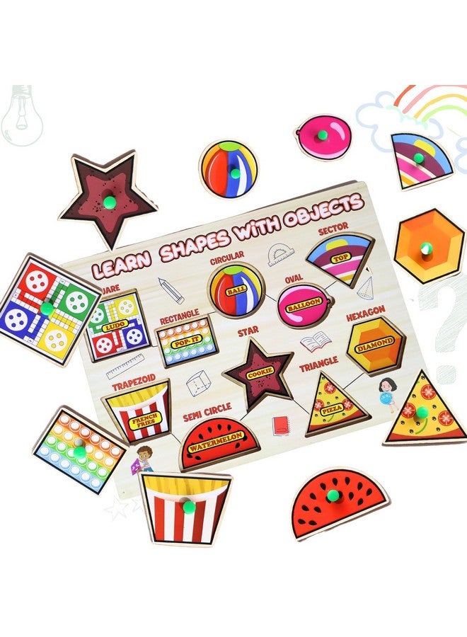 Adora Wooden Learning Educational Game Board for Kids, Shape Their Learning Journey: Educational Shapes Puzzle Game for Kids Wooden Shapes Puzzle Learning Game for Boys & Girls - Image 1