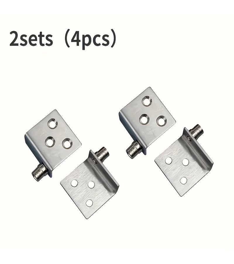 4pcs Stainless Steel Hidden Hinges Angle Door And Top Bottom Hinge For Cabinet Doors Wooden Door Fireplace Iron Box Furniture - Image 4