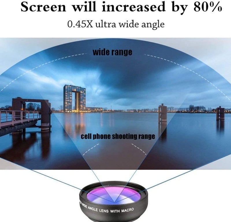 REDWIND Pro Lens Kit for iPhone & Android Camera, 0.45X Super Wide Angle Lens 12.5X Macro Lens, Clip-On 2in1 Professional Telephoto Instagram Reels Lens for iPhone, iPad & Android Smartphone, Tablets - Image 5