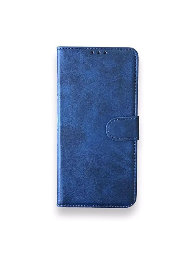 جراب جلدي كامل قابل للطي مع فتحة للبطاقات، ومسند، وحزام إغلاق مغناطيسي، وغطاء داخلي من السيليكون ، وحماية فائقة، متوافق مع هاتف سامسونج جالاكسي J5 برو (2017) (5.2 بوصة) (أزرق) - Image 1