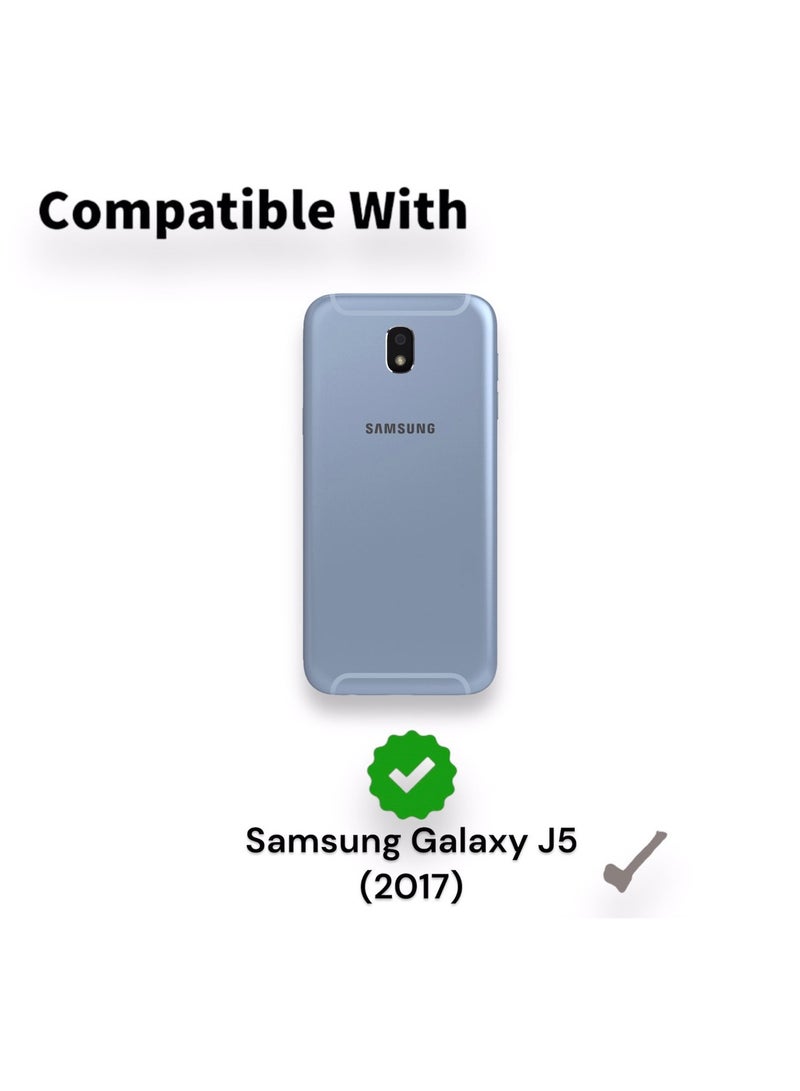 جراب جلدي كامل قابل للطي مع فتحة للبطاقات، ومسند، وحزام إغلاق مغناطيسي، وغطاء داخلي من السيليكون ، وحماية فائقة، متوافق مع هاتف سامسونج جالاكسي J5 برو (2017) (5.2 بوصة) (أزرق) - Image 4