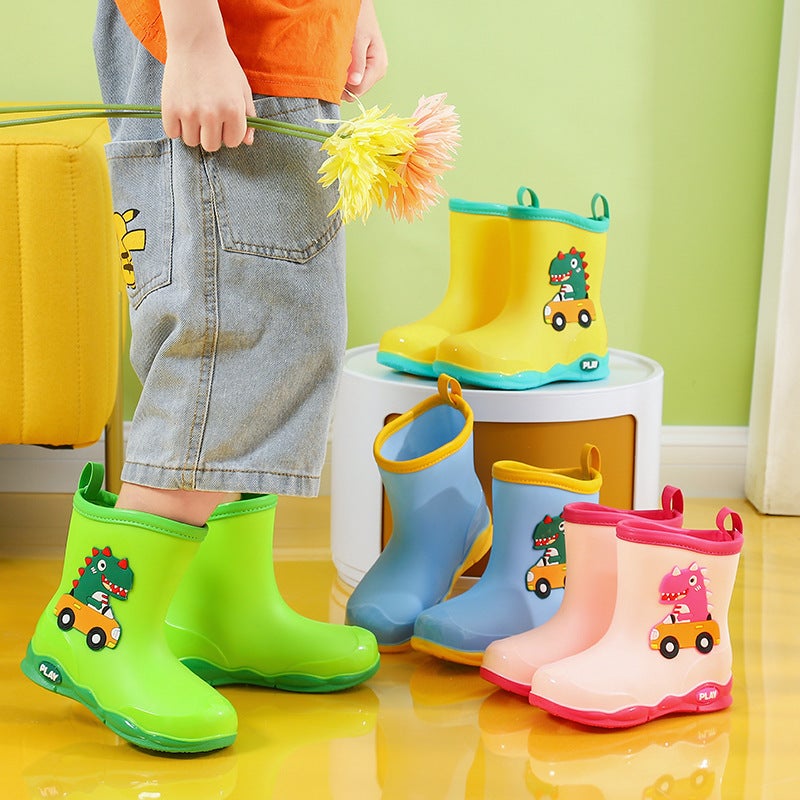Children'S Cartoon Rain Boots Baby'S Cute Rain Boots Girls Velvet Water Boots Students Waterproof Non-Slip Water Boots For Boys - Image 5