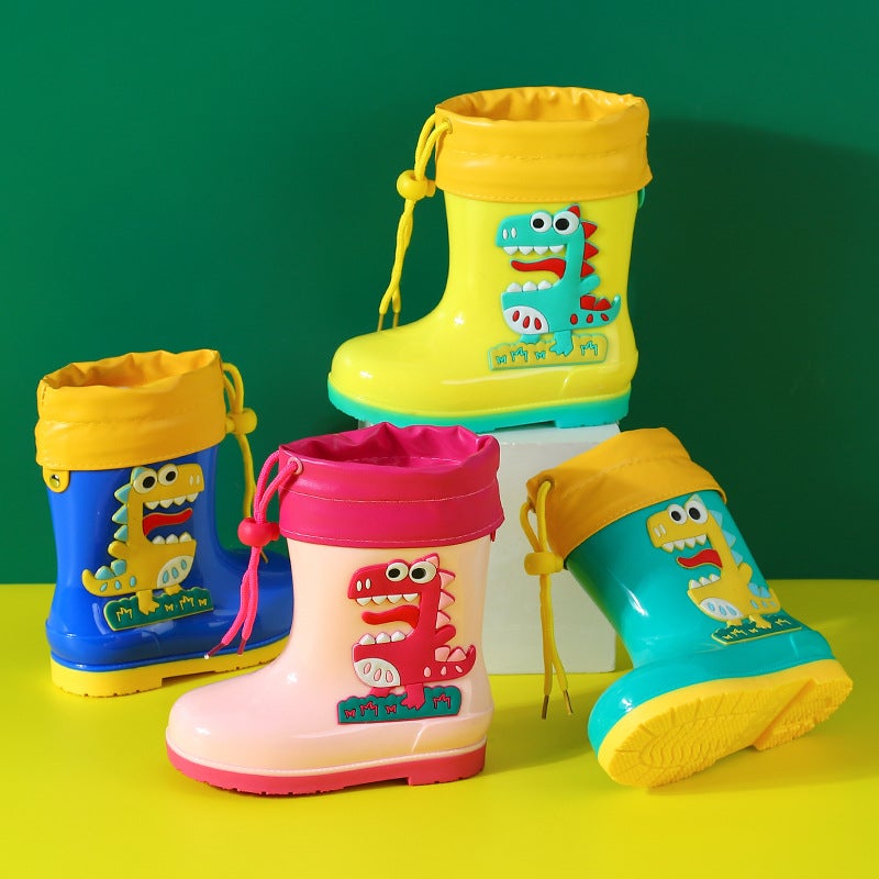 Children'S Cartoon Rain Boots Baby'S Cute Rain Boots Girls Velvet Water Boots Students Waterproof Non-Slip Water Boots For Boys - Image 2