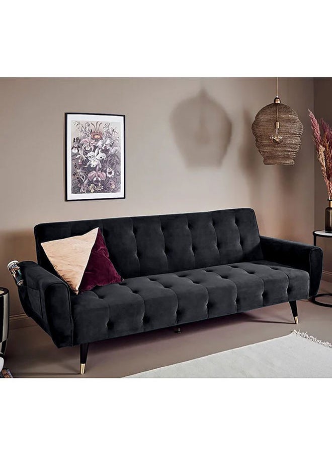 إن - هاوس مونتلا | أريكه سرير 2 في 1 من المخمل 36x179x106 cm- رمادي غامق  - Image 1