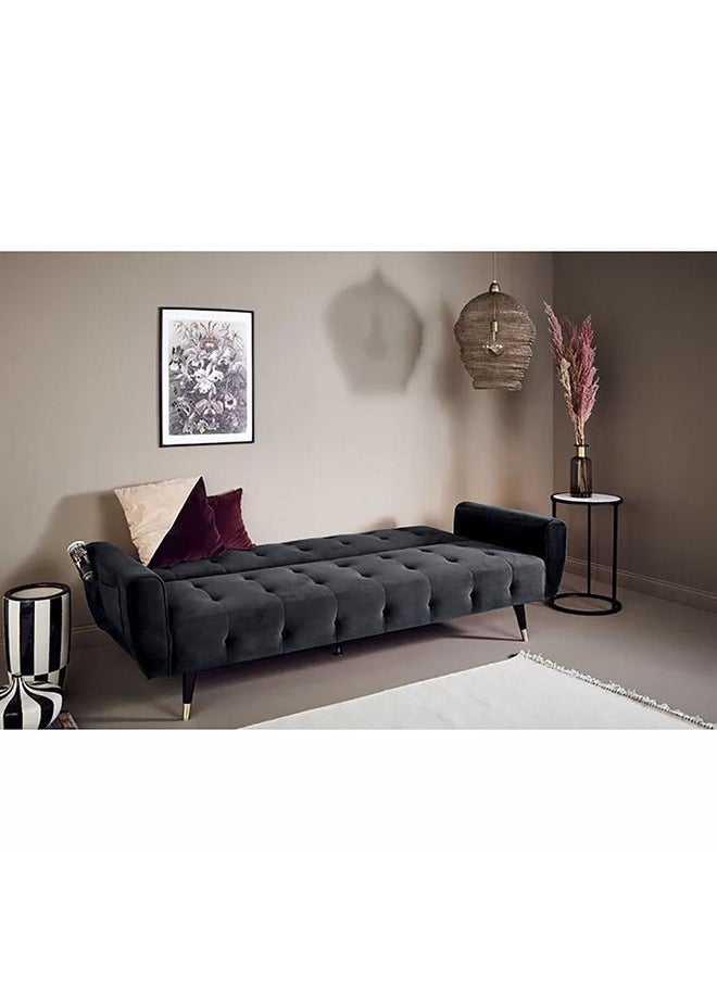 إن - هاوس مونتلا | أريكه سرير 2 في 1 من المخمل 36x179x106 cm- رمادي غامق  - Image 2