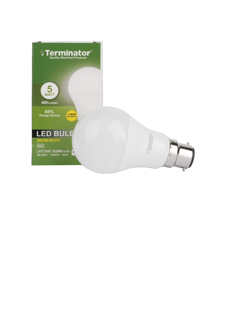 Terminator LED Bulb Surge Protected 5W, 400 Lumen, E27 Holder, Warm White - Image 2