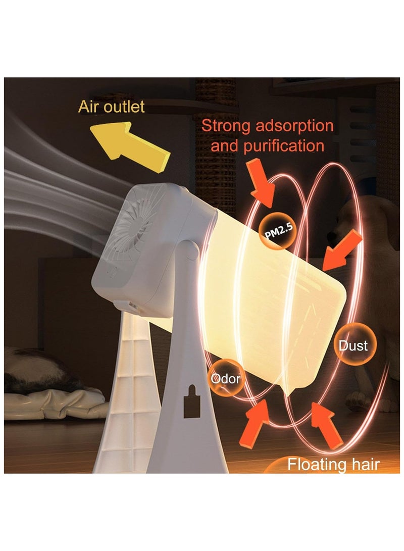 CMGTYYD Portable Air Purifier | 11.22x6.3x4.72 inches Air Ionizer with Night Light | 3-Speed Fan, Pet Deodorizing Machine for Bedroom, Bathroom, Living Room, Kitchen, Pet Room - Image 2