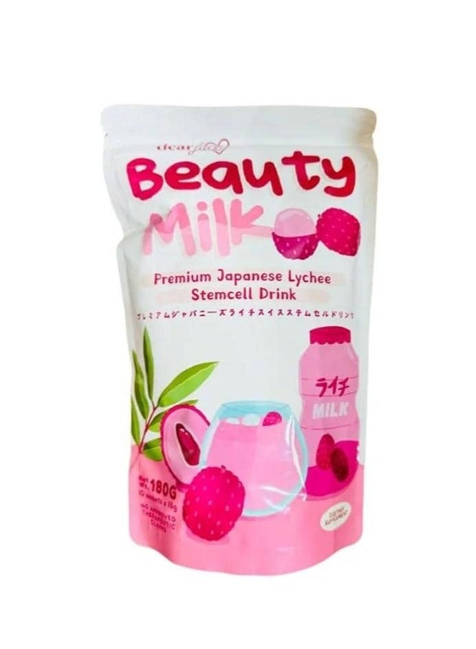 dear face Beauty Milk Premium Japanese Lychee Swiss Stemcell Drink 10 Sachets