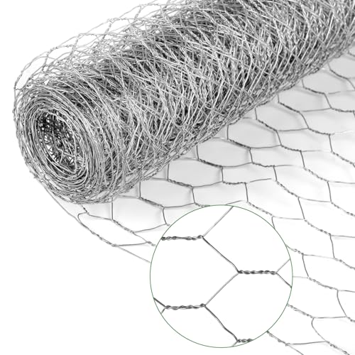 HANWRAPS Chicken Wire Mesh137169 Poultry Wire Netting1 Hole Size Hexagonal Galvanized Chicken Wire Mesh FencingOutdoor AntiRust Garden Animal Barrier Fence for Chicken Coop Barrier Rabbit Cage - Image 1