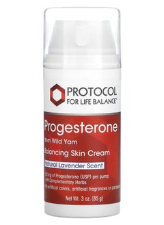 Protocol For Life Balance Progesterone From Wild Yam Balancing Skin Cream Natural Lavender 3 oz (85 g) 