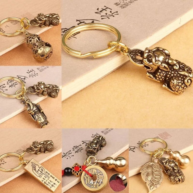 Keychain Brass Pendant Container with Hieroglyphs - Image 5