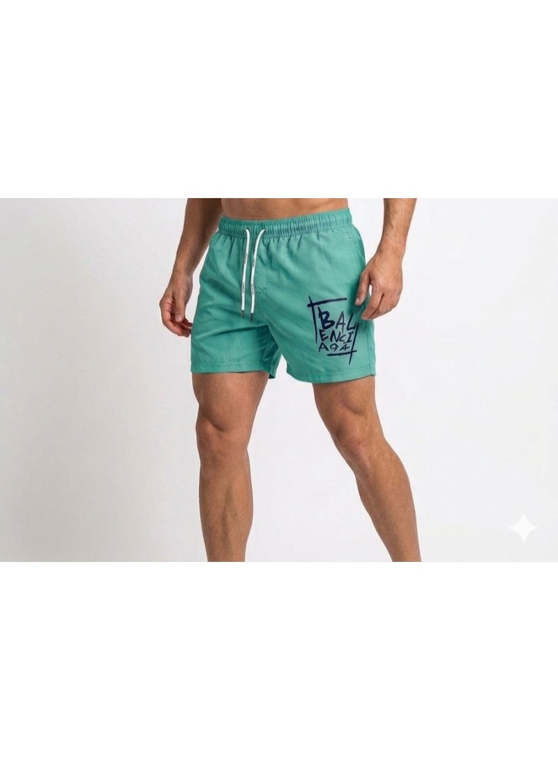 Swim shorts, waterproof, with Stylish Letters Turquoise Green - Image 2