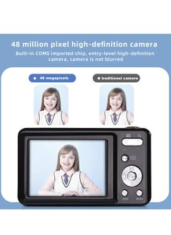 Gasin 2.7-Inch Ultra Slim Portable 48MP Student Camera HD Digital Camera Kids Camera（Black）  - Image 3