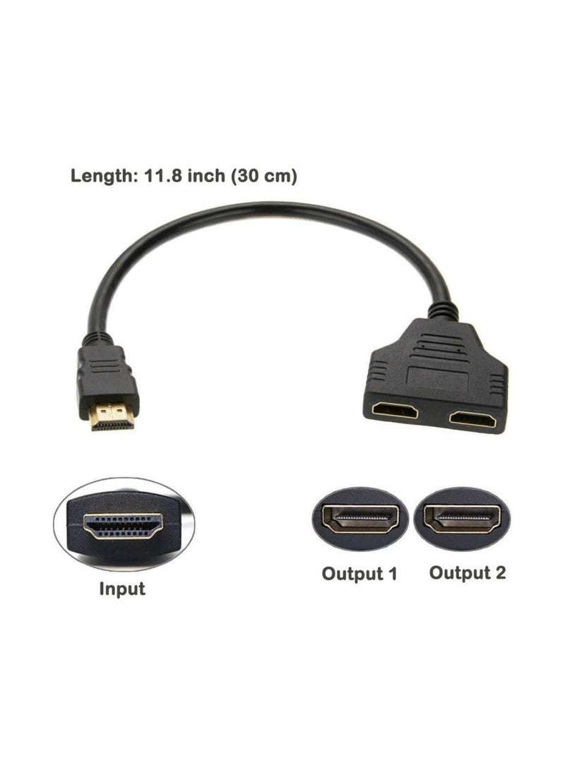 HDMI Cable Splitter 1 Input 2 Port, HDMI Male to HDMI Female Dual 1 to 2 Splitter, Support 2 TVs at the Same Time, 1 Signal Input 2 Output - Image 3
