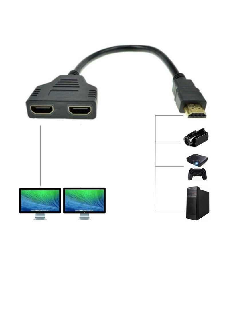 HDMI Cable Splitter 1 Input 2 Port, HDMI Male to HDMI Female Dual 1 to 2 Splitter, Support 2 TVs at the Same Time, 1 Signal Input 2 Output - Image 4