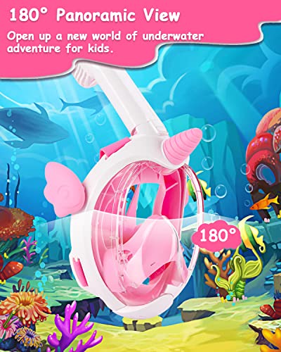 Flyboo Snorkel Mask for Kids, Full Face Snorkeling Gear with180° Panoramic View, Snorkeling Set Anti-Fog Anti-Leak for Boys Girls - Image 5