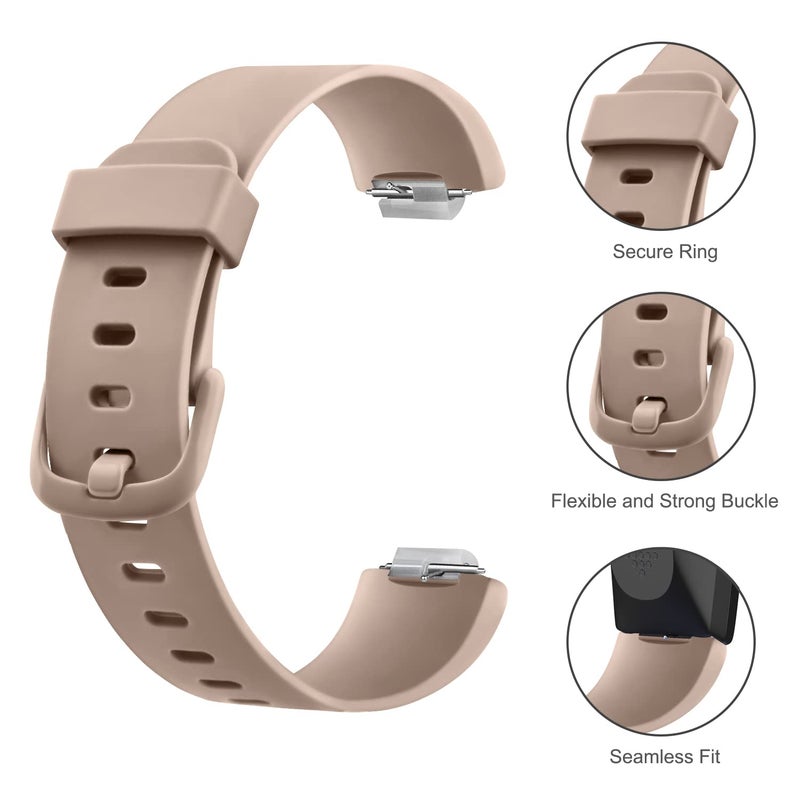 Tobfit 6 PACK Sport Bands Compatible with Fitbit Inspire 2 Bands for Women Men, Soft Silicone Waterproof Straps Replacement Wristbands Compatible for Fitbit Inspire 2 Watch Band, Small, - Image 3