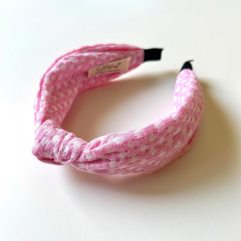 GLITTERS® Trendy and Stylish Pink Snowflake Knot Hairband for Kids and Girls - Image 1