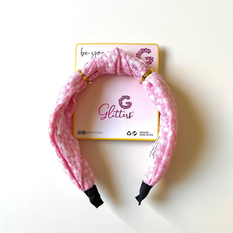 GLITTERS® Trendy and Stylish Pink Snowflake Knot Hairband for Kids and Girls - Image 3