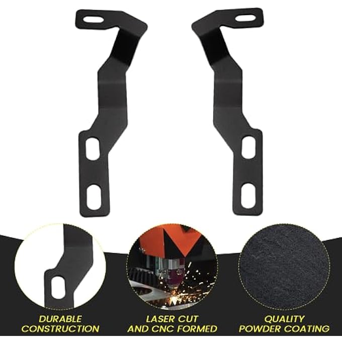 KANGIKX Hood Hinge Ditch Light Mount Brackets For Toyota Tacoma 20162021 3Rd Gen Auxiliary Offroad Pod Work LightToyota Tacoma Hood Mount Brackets KitBlack - Image 5