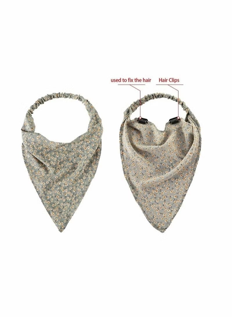 6 قطع من وشاح الشعر المرن المزهر، وشاح شيفون مرن مطبوع عليه زهور، عمامة بوهو، عصابات شعر مع مشابك شعر للنساء والفتيات، إكسسوارات شعر، نمط زهور كلاسيكي - Image 4