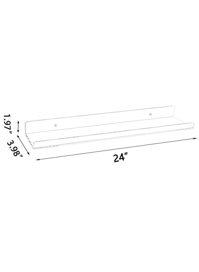 Weiai Clear Acrylic Floating Shelves 24 inches, Wall Bookshelf for Kids, Transparent Book Shelf Ledge for Wall, Set of 3 - Image 2