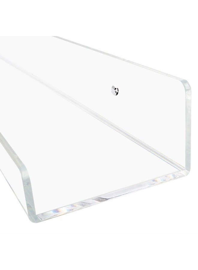 Weiai Clear Acrylic Floating Shelves 24 inches, Wall Bookshelf for Kids, Transparent Book Shelf Ledge for Wall, Set of 3 - Image 3