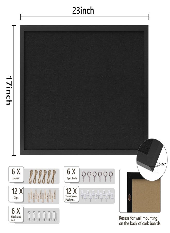 DAHAPYBOO Cork Board with Linen Black 2Pack,Bulletin Board 23"x17", Corkboards for Office Home School Message Board or Vision Board Decoration. - Image 2