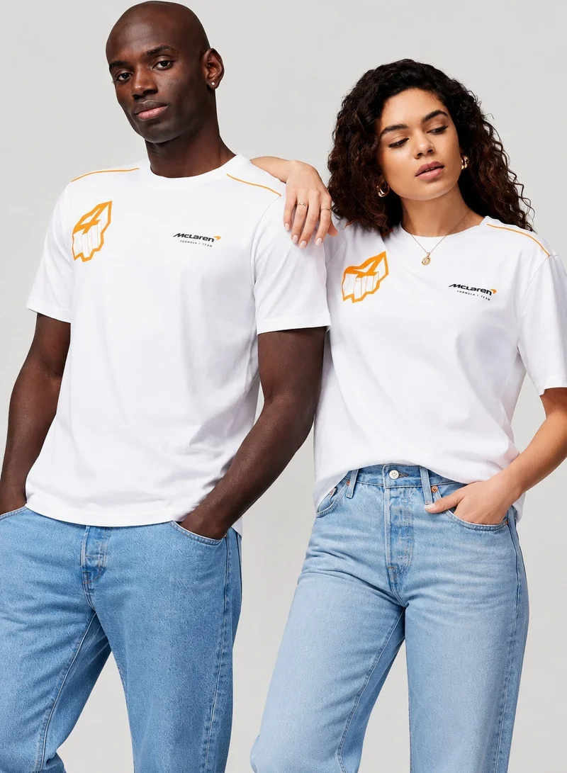 McLaren Unisex Core Driver Lando Norris Graphic Short Sleeve T-Shirt