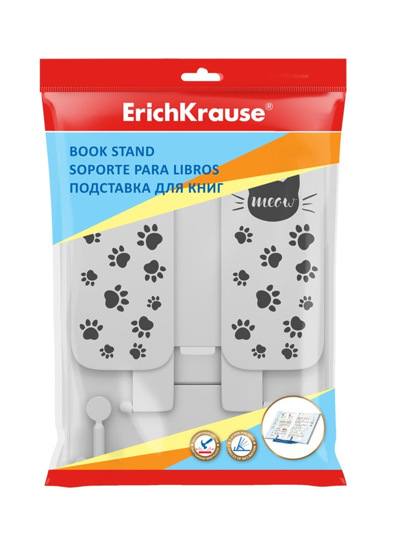 ErichKrause Plastic Book Stand Meow White Design - Image 2